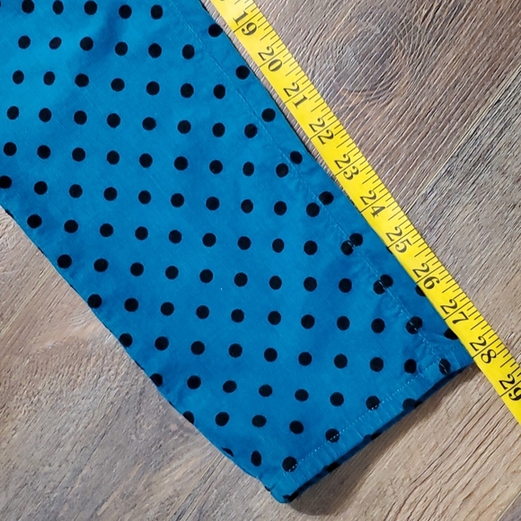 Adriano Goldschmied teal black polka-dot Stevie ankle soft corduroy jeans - Picture 2 of 8